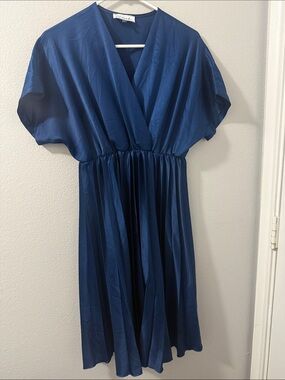 Closet Navy Blue Surplice Midi Dress